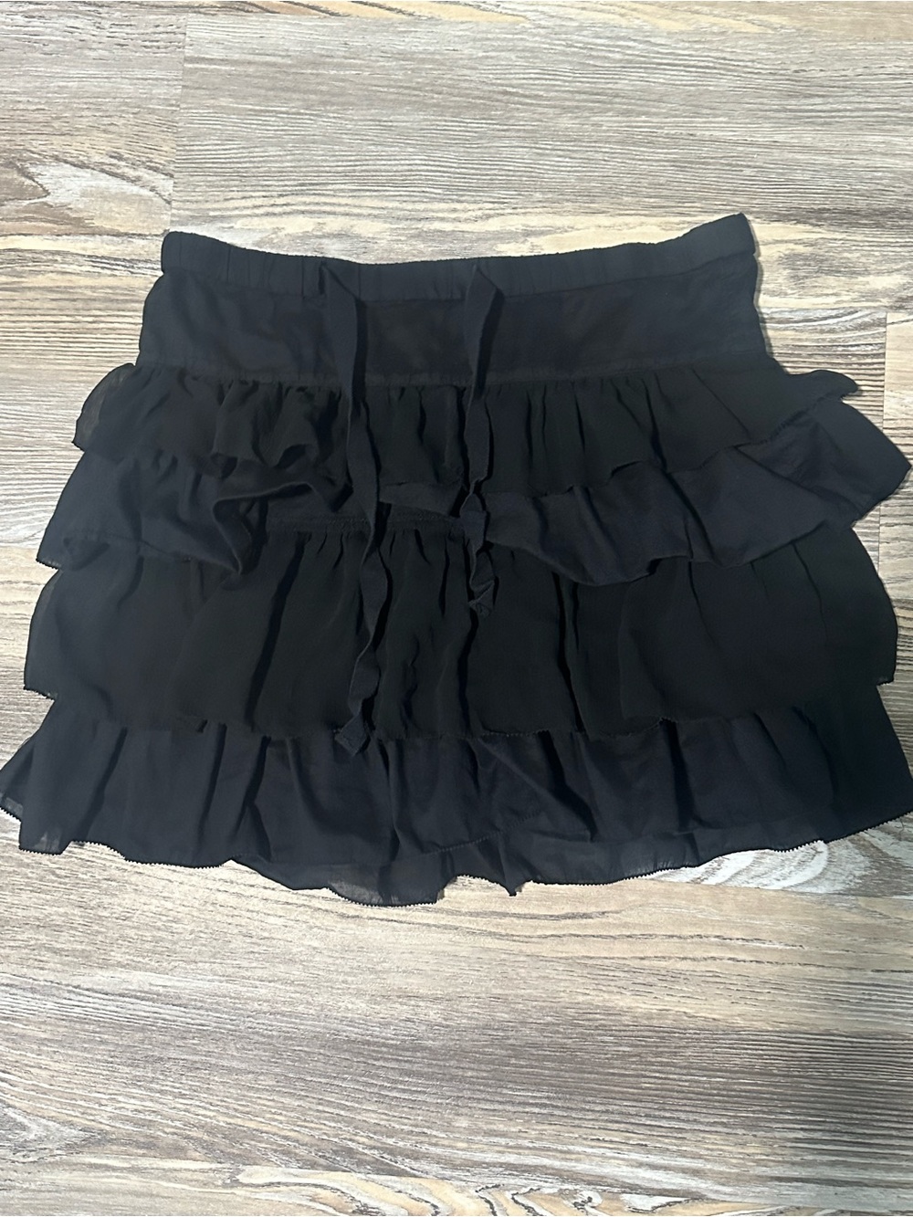 Old Navy Black Tiered Ruffle Mini Skirt